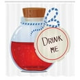 thumbnail image 3 of Magic Shower Curtain, Drink Me Lettering Miraculous Potion in a Magic Bottle, Fabric Bathroom Set with Hooks, 69W X 70L Inches, Scarlet Baby Blue Pale Caramel Coconut, by Ambesonne, 3 of 3