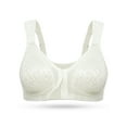 thumbnail image 5 of Deyllo Women Plus Size Wireless Bras Front Closure Minimizer Bras Full Coverage Unlined White Bras Clothes Size 44D, 5 of 5