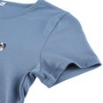 thumbnail image 4 of Femmes Été Manches Courtes Vache Lettre Impression Slim Fit Exposé Nombril T-Shirt Tops, 4 of 6
