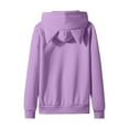 thumbnail image 5 of Favoffer Kids Girls Cat Ear Hoodie Fall Winter Drop Shoulder Zip-Up Long Sleeve Pocket Casual Jacket Lightweight Outerwear Travel Home Play Party 5-15Y, 5 of 7