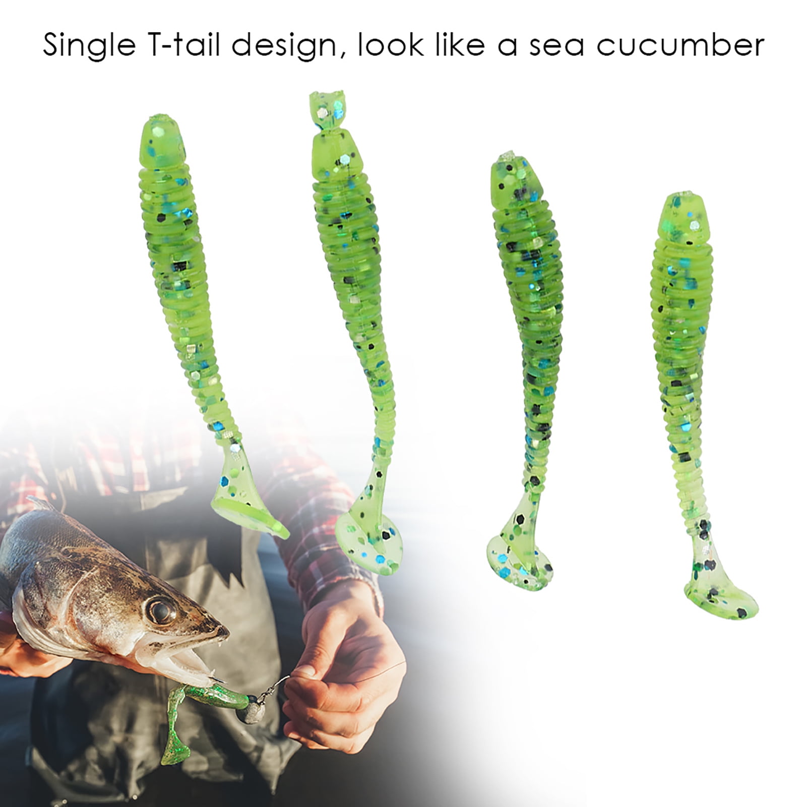 80 Leurres Souples Seasky - Vers Noirs Pailletés 2,25" - Appâts Pêche Neufs