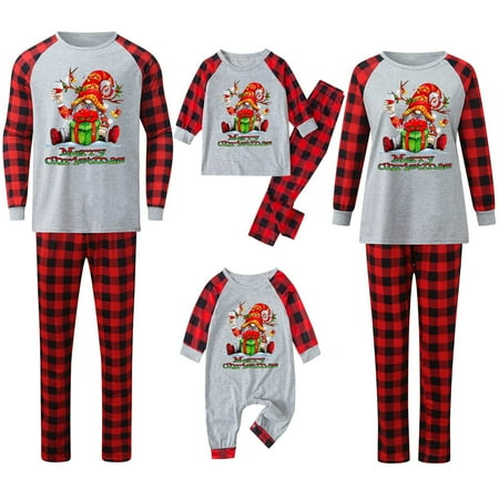 

PXLKNZH Family Christmas PJs Matching Sets Pajamas for Family Boys Girls Pjs Xmas PJS Set Buffalo Plaid Long Sleeve Holiday Sleepwear Outfits for Women Men Couples