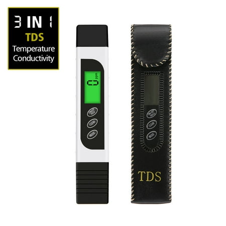 TDS Water Tester Meter Test Pen , 3 in 1 TDS, Temperature and Conductivity Meter with Carry Case, 0-9999ppm, Ideal ppm Meter for Drinking Water, Aquariums and