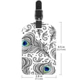 thumbnail image 6 of Square 2Pack PU Leather Peacock Feathers Cruise Luggage Tag with Privacy Cover and Name ID Tag for Travel Handbags Backpacks Luggage Tags, 6 of 6