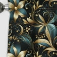 thumbnail image 2 of Designart "Hollywood Grandeur In Gold And Black II" Floral Blackout Curtain Single Panel, 2 of 4