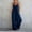 Dark Blue, variant on Asgosdo Rompers for Women V Neck Sleeveless Spaghetti Strap Wide Straight Leg Baggy Cozy Jumpsuits with Pockets