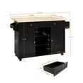 thumbnail image 2 of "HLR Black Large Rolling Kitchen Island with Wheels and Storage, 51.7"" W Countertop", 2 of 7