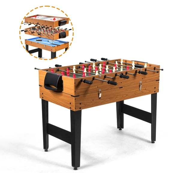 Topbuy 3-in-1 Multifunctional Game Table Soccer Billiard Slide Hockey