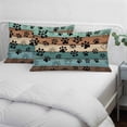 thumbnail image 4 of Green Brown Paw Print King Size Pillow Cover,Pillowcase Protectors with Zipper,Breathable Decorative Throw Pillow Case Cover,Vintage Farmhouse Country Wooden Grain Pillow Shams for Couch 20x36Inch, 4 of 8