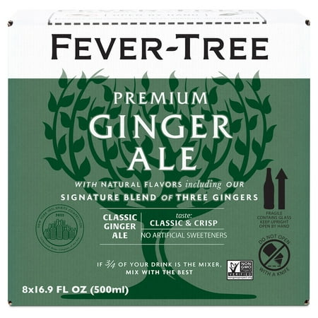 (8 Bottles) Fever-Tree Ginger Ale, 16.9 fl oz