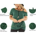 thumbnail image 3 of SHIBEVER Women's Plus Size Blouses Summer Casual Short Sleeve Loose Fit Soild T Shirt Twist Knot Tunics Tops for Lady, 3 of 4