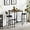 Brown 3 Pcs W/Square Table, variant on Set of 2 Bar Table and Chair, Kitchen Dinning Table Set with 2 Soft PU Backrest Stools, Counter Pub High Top Console for Kitchen, Pub, Small Space