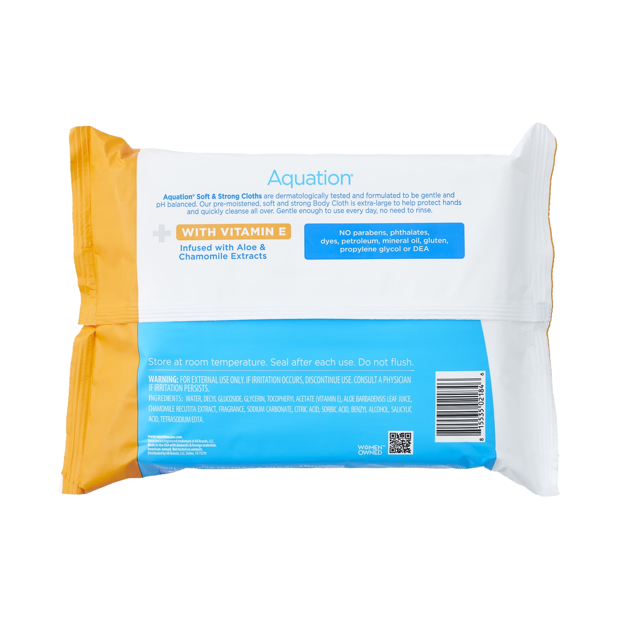 (2 pack) Aquation All Body XL Soft & Strong Body Cloths, Fragrance Free, 50 Count