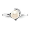 thumbnail image 4 of Real 14kt White Gold FW Cultured Pearl FW Cultured Pearl Ring Size: 6; for Adults and Teens; for Women and Men, 4 of 5