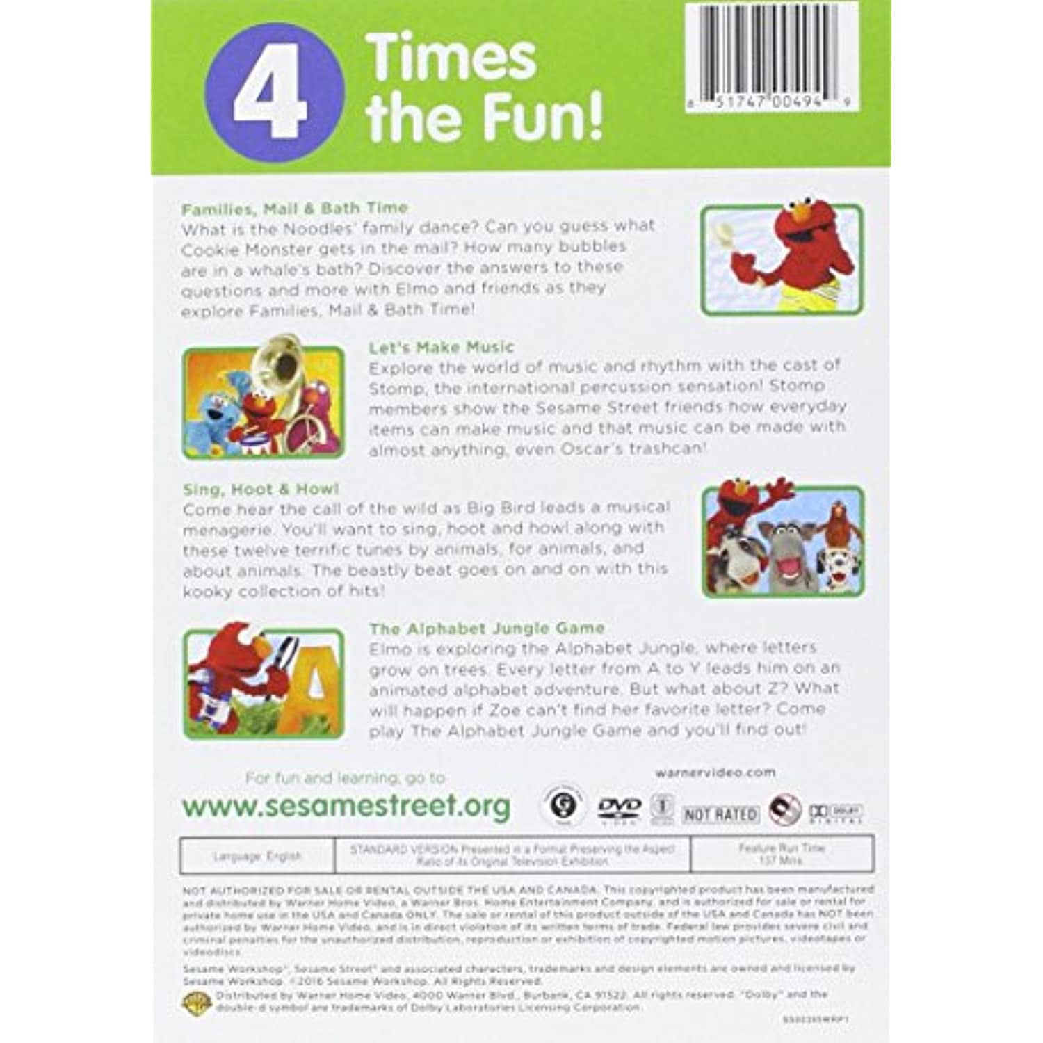 4 Kid Favorites: Sesame Street (DVD) 📀 851747004949| eBay