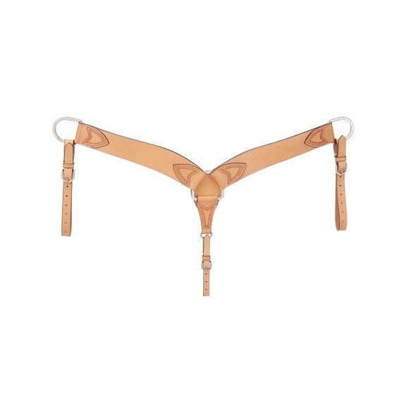 Tough 1 Breast Collar Rancher Leather Heavy Doubled Light Oil 41-4005