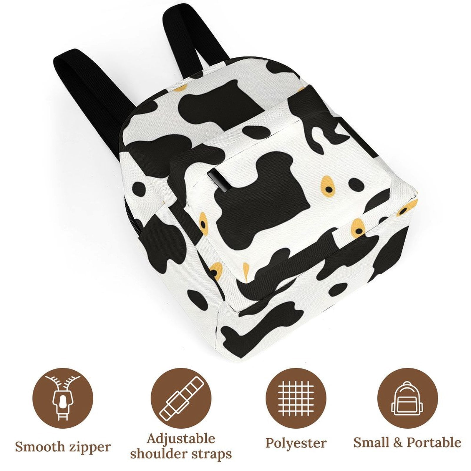 8.1×10in Casual Women'S Backpack With Anti-Contraction And Stretch For Sports Activities Travel Picnics Simple Cow Print Pattern1_4