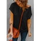 thumbnail image 2 of ABPHQTO Camiseta negra con bolsillos y aberturas laterales para mujer, 2 of 5