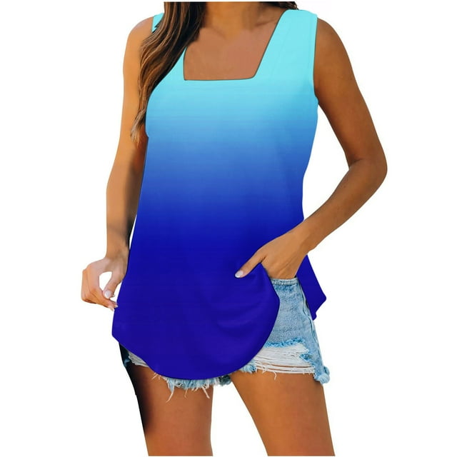 Gilet Imprimé de Mode pour Femmes, T-shirt Sans Manches Ample à Enfiler, Hauts
