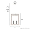thumbnail image 6 of Hunter - Squire Manor 4-light Chrome, Medium Size Pendant Light, Dimmable, Modern Style, Rectangle Shaped, for Bedrooms, Dining, Living Rooms - 19480, 6 of 7