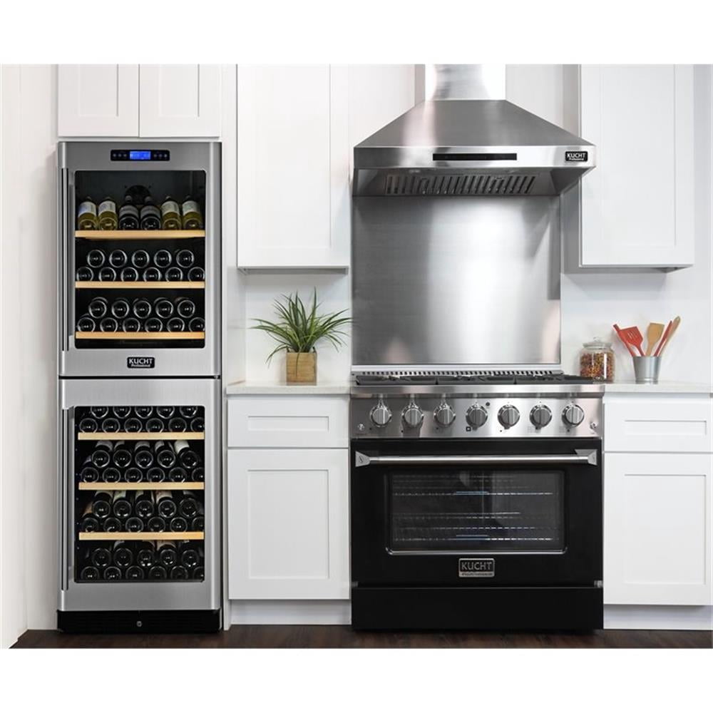 Kucht Professional 36" Stainless Steel Propane Gas Range in Black/Silver