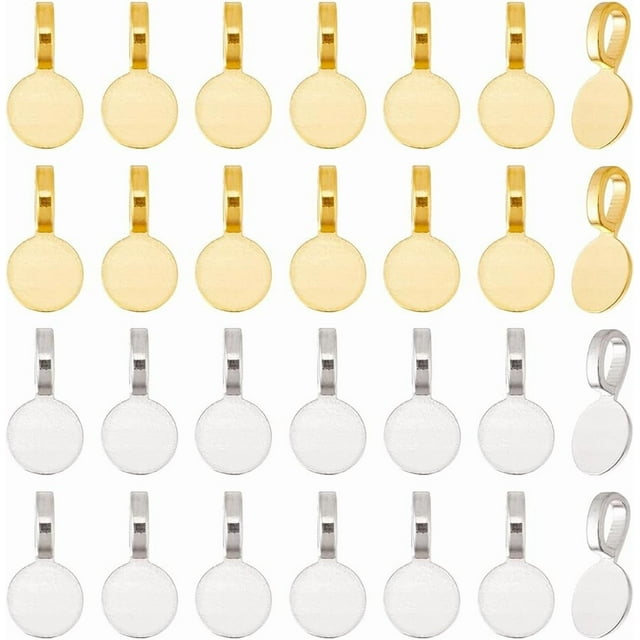 Pequeños colgantes de aleación para bisutería, colgantes, aretes planos y redondos, suministros para manualidades.