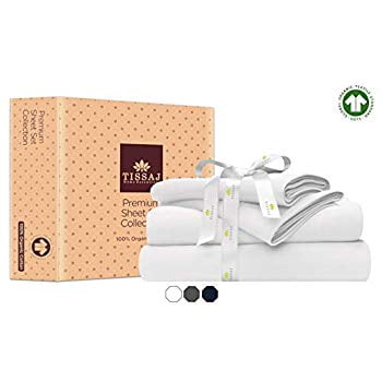 queen size bed sheets set  ultra white color  100 gots