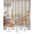 thumbnail image 7 of Fall Shower Curtain Berry Flower Bathroom Curtains with Hooks, Waterproof Fabric Orange Autumn Maple Leaf Plant Linen Thanksgiving Bath Shower Curtains Set for Bathroom Bathtubs Decor 36x72 Inch, 7 of 7
