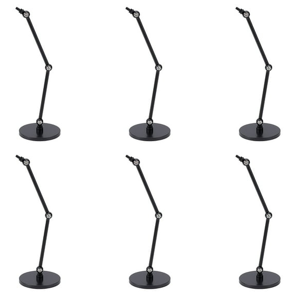 6 Set 6 Set Action Figure Stand Black Doll Model Support Stand with Round Base 1.97x6.69inch Assembly Plastic Action Figure Display Holder without Claw Displays Compatible with Figures Models