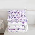 thumbnail image 5 of Erosebridal Purple Girly Bow Kids Twin Comforter Sets,Watercolor Aesthetic Loves Pattern Bedding Set For Girls,Colorful Stars Reversible,2-Piece, 5 of 7