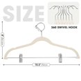 thumbnail image 2 of Perchas para pantalones Ulimart de terciopelo beige con clips, paquete de 24 unidades para adultos, 2 of 7