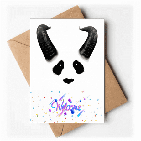 Ferocious Part Panda Horn Welcome Back Greeting Cards Envelopes Blank