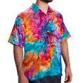 thumbnail image 2 of tie dye1 Men's Casual Poplin Button Down Short Sleeve Hawaiian Beach Shirt, 2 of 6