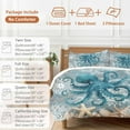 thumbnail image 6 of Octopus Bedding Duvet Cover Set Full Size 4 Pieces Coral Starfish Coral Vintage Soft Twill Plush Quilt Cover, Include 1 Duvet Cover 1 Flat Sheet And 2 Pillow, 6 of 7