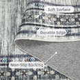 thumbnail image 4 of GlowSol 2' x 6' Washable Runner Rug Modern Bordered Rug Floral Rug Non Slip Bedroom Runner for Laundry Room Kitchen, Gray Green, 4 of 7