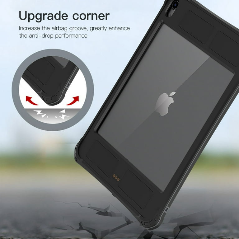 iPad Air 4/5 Gen 10.9 inch Waterproof Case Full-Body Protection Shockproof  Black