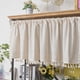 thumbnail image 2 of Cortina corta de panel, cortina bistró, cortina boho opaca, color beige liso, cortinas cortas con borlas para cocina, sala de estar y dormitorio., 2 of 6
