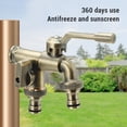 thumbnail image 4 of Robinet Double Extérieur, Robinet Double Extérieur 3/4 Po Robinet en Laiton de Rechange pour Jardin, 4 of 7