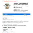 thumbnail image 2 of Thermostat - Compatible with 1939 Chevy JA Master Deluxe 3.5L 6-Cylinder, 2 of 2