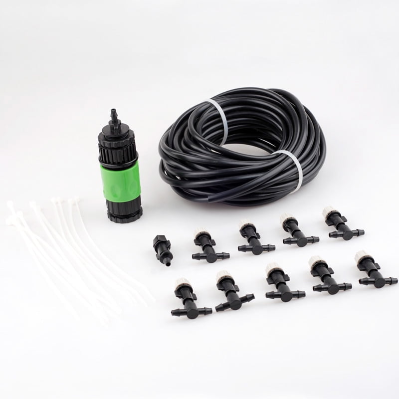20m 66 Inch Spray Hose and 20pcs Sprinkler Nozzle Garden Patio Water Mist 