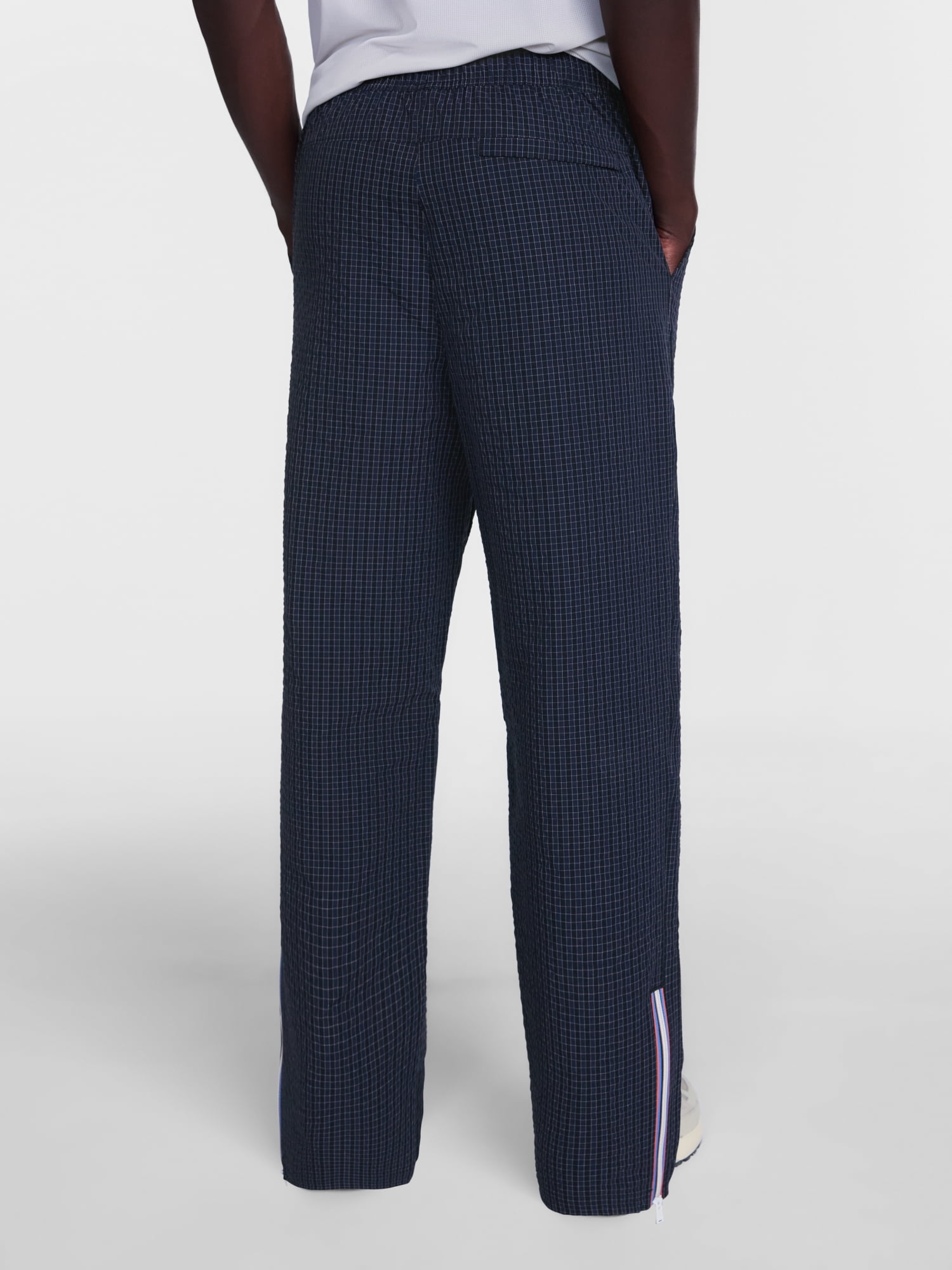 Avia Men's Relaxed Fit Tech Seersucker Track Pants with Side Stripe, Sizes XS-3XL