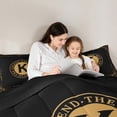 thumbnail image 5 of Manfei Monogrammed K Bedding Comforter Set for Kid, Hippie Western Aztec Twin Comforter Sets, Geometric Stripes Reversible Bedding Set, Luxury Bedroom Decor, 2 Pieces, 5 of 8