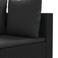 thumbnail image 5 of vidaXL 6 Piece Garden Sofa Set with Cushions Black Poly Rattan, 5 of 5