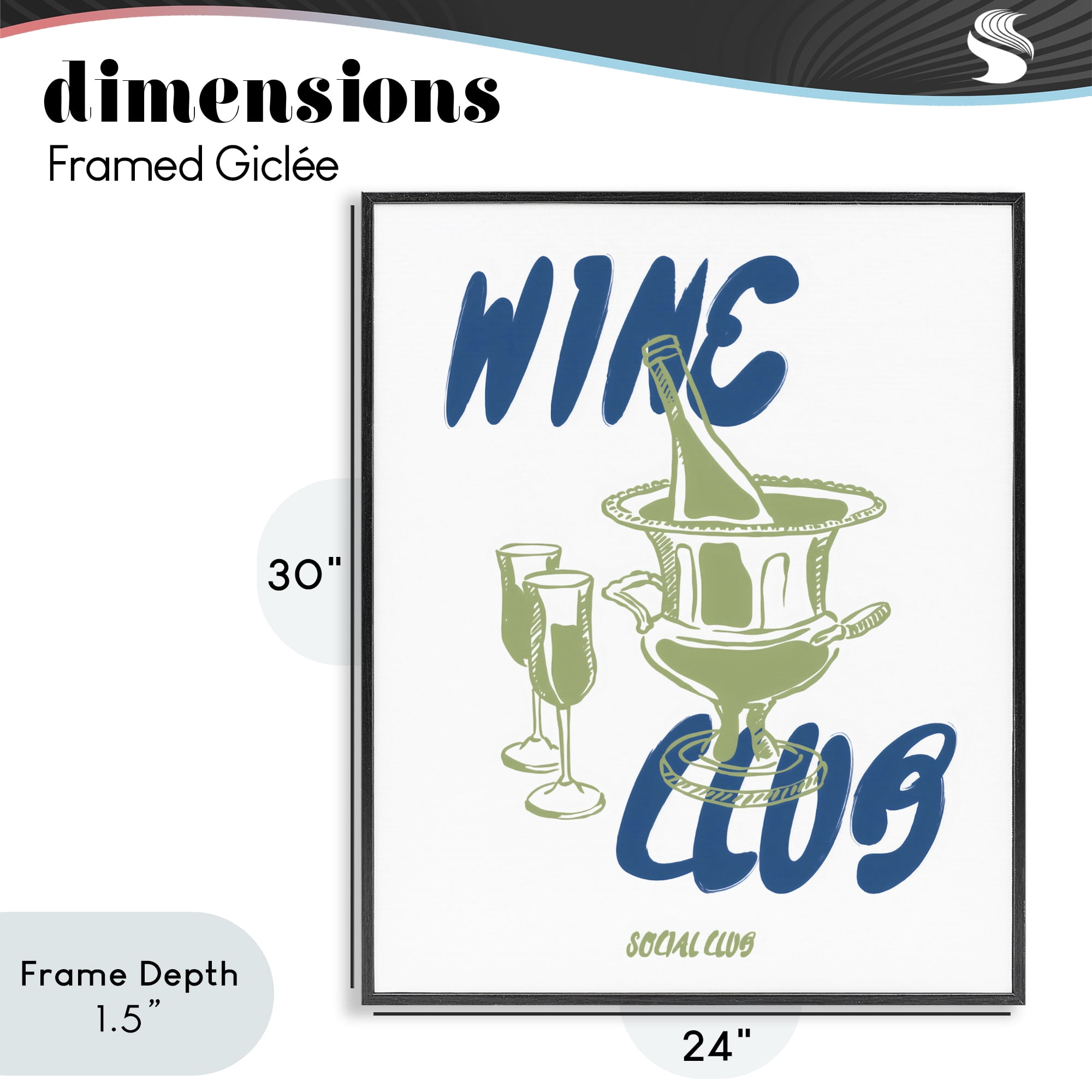 Stupell Industries Wine Club Social Evening Toast Black Framed Giclee Art, design by The Prints Vibe