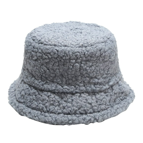 Baberdicy Hat Winter Faux Fluffy Cow Print Bucket Hats Women Outdoor Warm Sun Hat Soft Velvet Fisherman Cap Lady Panama Female Bucket Hat Blue