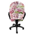 thumbnail image 3 of Botanical Office Chair Slipcover, Natural Theme Realistic Flowers Motifs Peonies and Leaves Images Floral Art, Protective Stretch Decorative Fabric Cover, Standard Size, Multicolor, by Ambesonne, 3 of 5