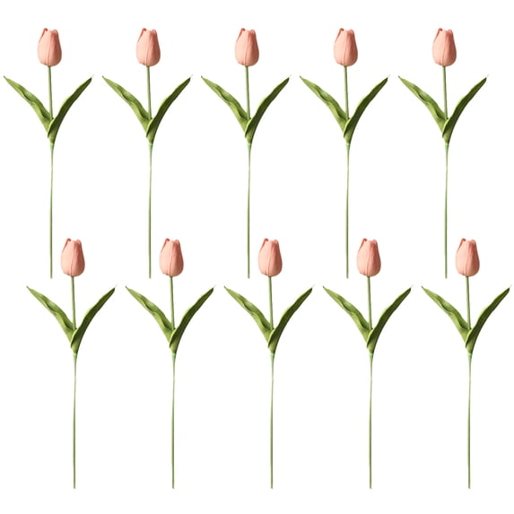 PU Fake Tulips Real Touch Artificial Flowers Arrangement Bouquet for Home Office Wedding Decor-10Pcs