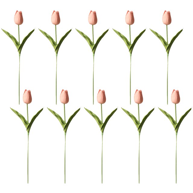 Ramo de arreglo de flores artificiales de tacto Real de tulipanes falsos de PU para decoración de boda en el hogar, oficina, 10 Uds.