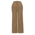 thumbnail image 6 of YIFUNIN Women's Solid Color Corduroy Straight Leg Pants, Loose Fit Casual Trousers for Fall Winter, Comfortable Ribbed Fabric Fashion,Khaki M, 6 of 6