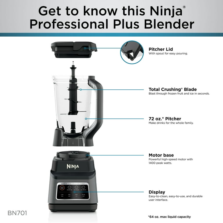 Ninja Professional Plus Blender with Auto-iQ, 1400 W Pro Power